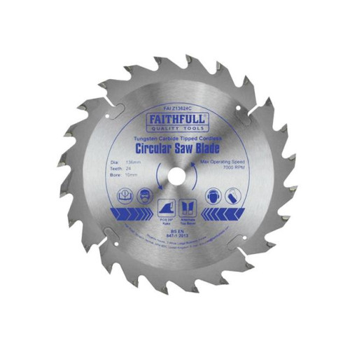 Faithfull Trim Saw Blade TCT 136 x 10 x 24t