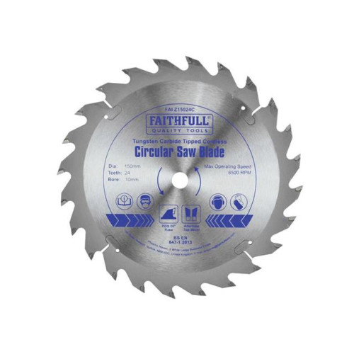 Faithfull Trim Saw Blade TCT 150 x 10 x 24t