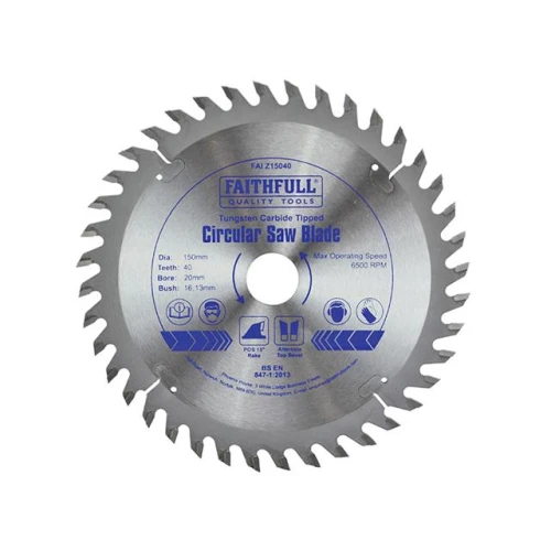 Faithfull Circular Saw Blade TCT 150 x 20 x 40t POS