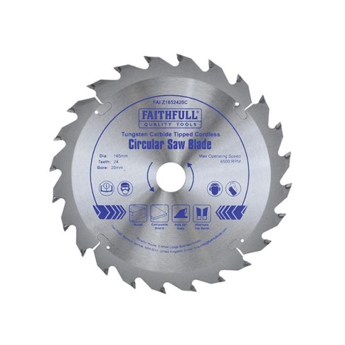 Faithfull TrimÂ SawÂ Blade 165mm x 24T x 20mm