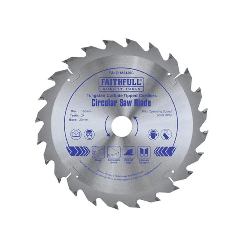 Faithfull Trim&Acirc;&nbsp;Saw&Acirc;&nbsp;Blade 165mm x 24T x 20mm