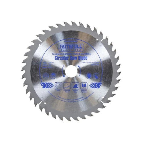 Faithfull TCT Cordless Trimsaw Blade 165mm x 20mm x 40T POS