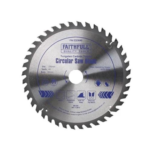 Faithfull Circular Saw Blade TCT 230 x 30 x 40t POS
