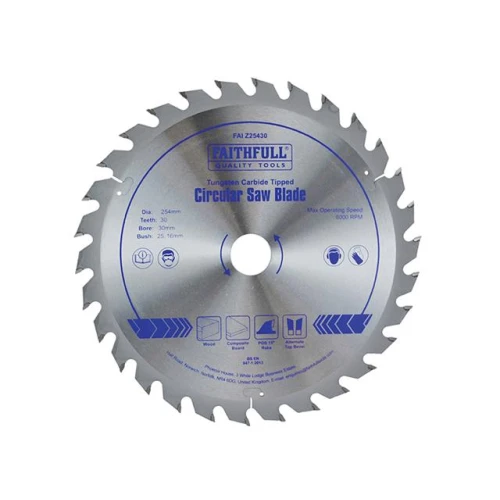 Faithfull Circular Saw Blade TCT 250 x 30 (16 & 25) x 24t