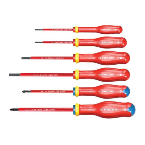 Facom ProtwistÂ® VDE Screwdriver Set, 6 Piece