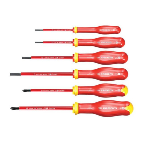 Facom ProtwistÂ® VDE Screwdriver Set, 6 Piece