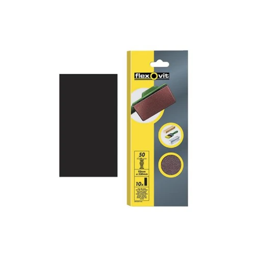 Flexovit 1/2 Sanding Sheets Orbital 115 x 280mm Plain Coarse 50g (10)
