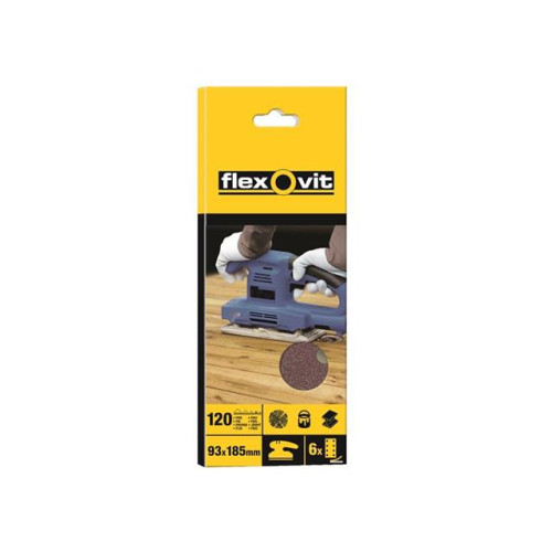 Flexovit 1/3 Sanding Sheets 93 x 230mm Perforated Fine 120g (10)