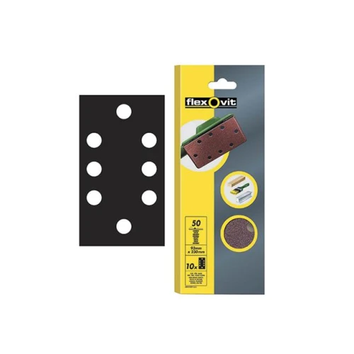 Flexovit 1/3 Sanding Sheets 93 x 230mm Perforated Coarse 50g (10)
