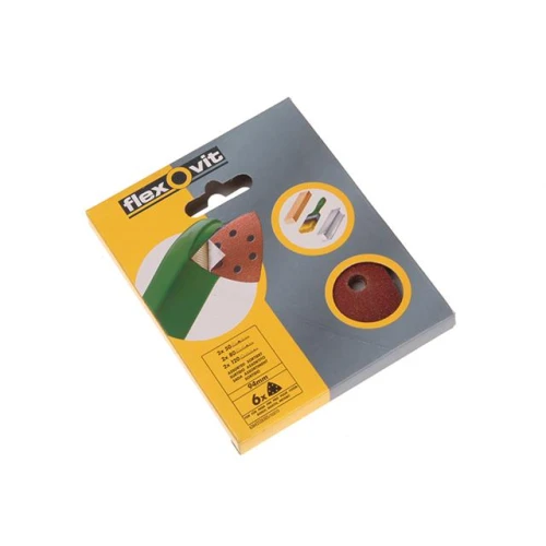 Flexovit Delta Hook & Loop Sanding Sheets 94mm Medium 80g (6)
