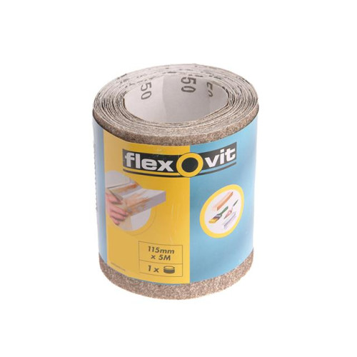 Flexovit General Purpose Sanding Roll 115mm x 5m Medium 120g