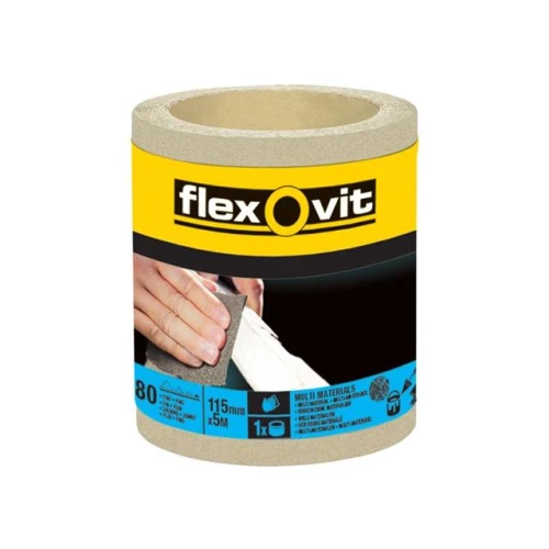 Flexovit General Purpose Sanding Roll 115mm x 5m Fine 180g