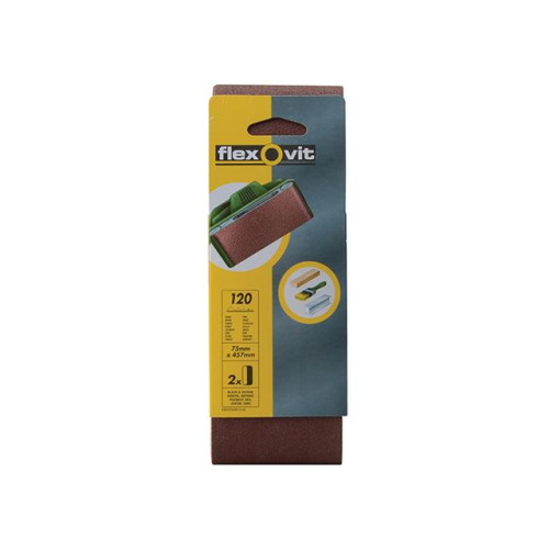Flexovit Cloth Sanding Belts 75mm x 457mm 120g Fine (2)
