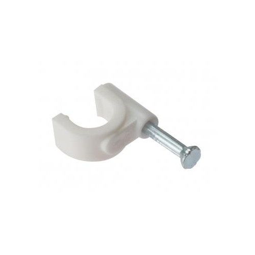 Round Cable Clip 5mm White