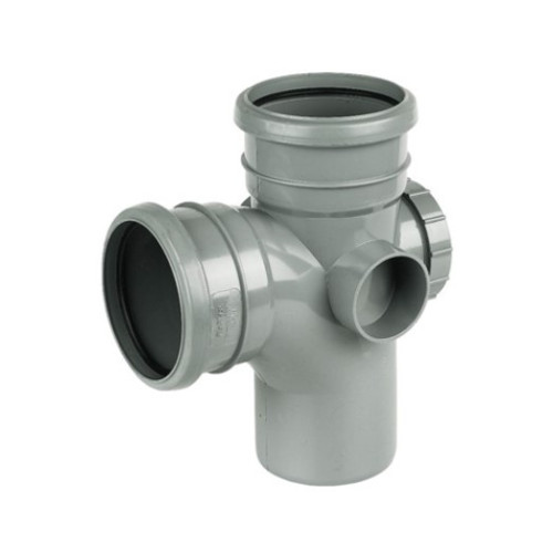 Floplast 92 1/2Âº Double Socket Access Branch Grey