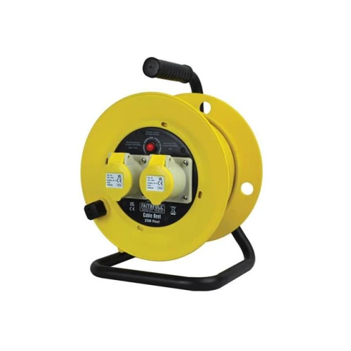 Cable Reel 25 Metre 16amp 1.5mm Cable 110 Volt