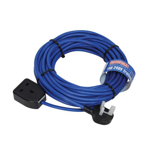 Faithfull Trailing Lead 14 Metre 240 Volt 13 Amp 1.5mm Cable