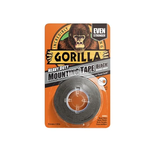 Gorilla Heavy-Duty Double Sided Black Mounting Tape 25.4mm x 1.52m