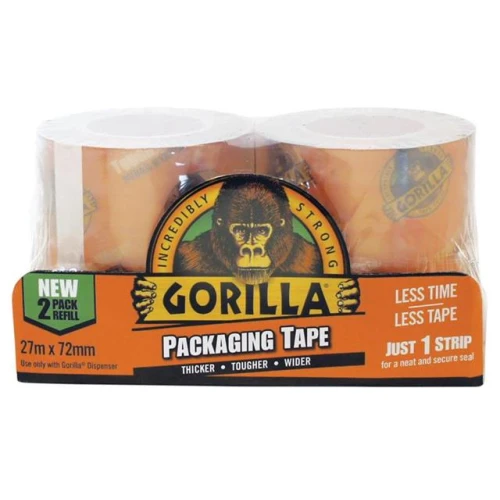 Gorilla Packaging Tape 72mm x 27m Refill Pack of 2