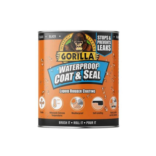Gorilla Waterproof Coat & Seal Liquid Rubber Coating Black 473ml