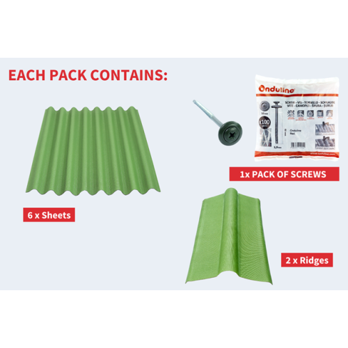 Onduline Easyline Kit Green for 6x4 Shed