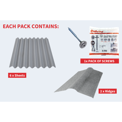 Onduline Easyline Kit Grey for 6x4 shed