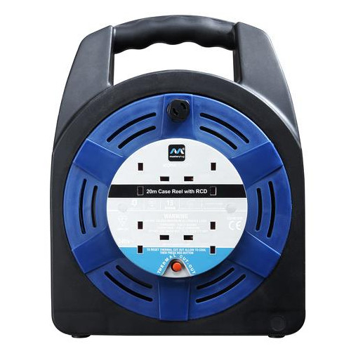 Masterplug 13A 20m 4 Gang Case Reel Blue