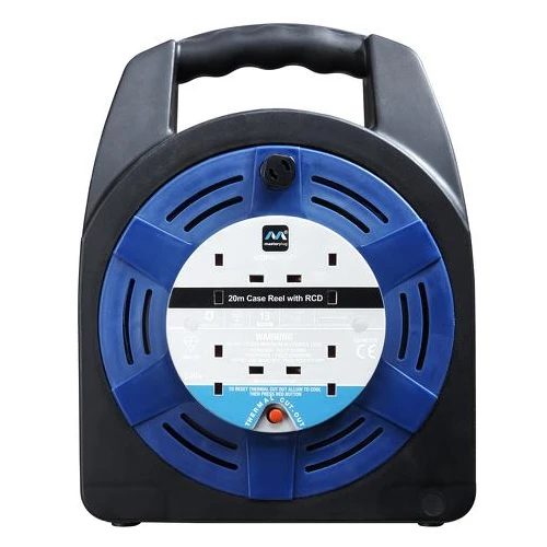 Masterplug 13A 20m 4 Gang Case Reel Blue