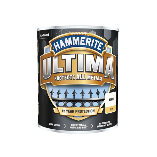 Hammerite Ultima Metal Paint Matt White 750ml