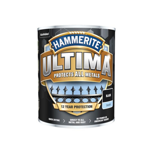 Hammerite Ultima Metal Paint Smooth Black 750ml