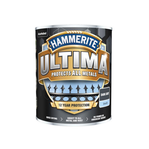 Hammerite Ultima Metal Paint Smooth Dark Grey 750ml
