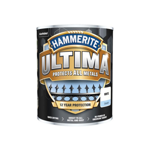 Hammerite Ultima Metal Paint Smooth White 750ml