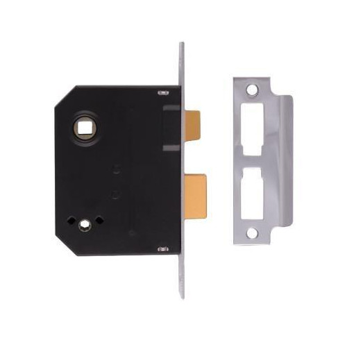 Bathroom Mortice Sashlock 65mm Satin & Polished Stainless steel