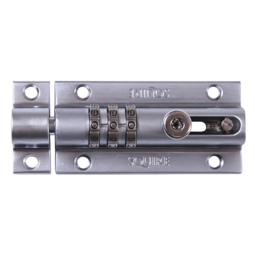 Squire 3-Wheel Recodeable Combi Bolt Lock Chrome