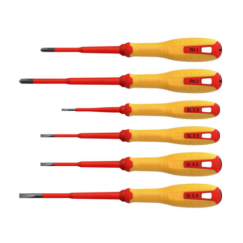 Hultafors VDE Phillips & Slotted Screwdriver Set, 6 Piece