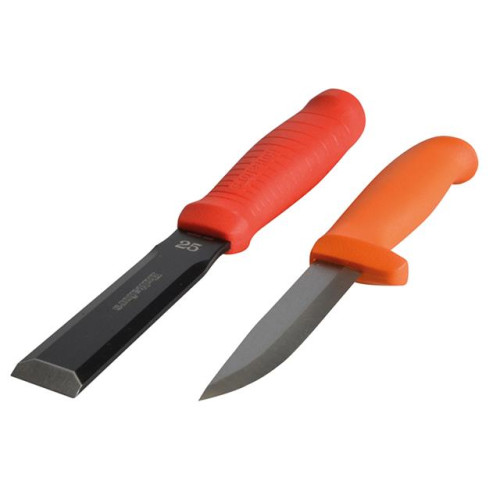 Hultafors Chisel EDC 25mm & Craftsmen's Knife HVK in a Double Holster