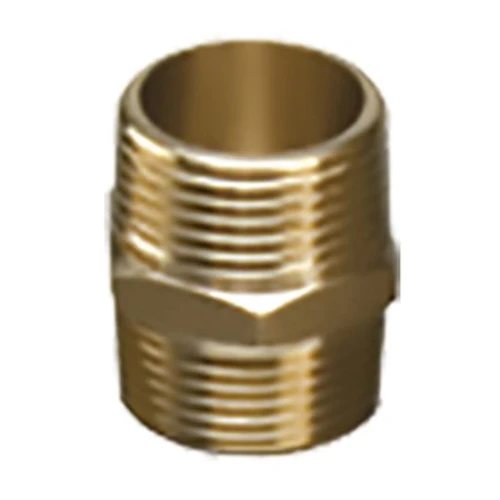 Brass Hex Nipple Male 1/2 x 1/2 Pack of 2