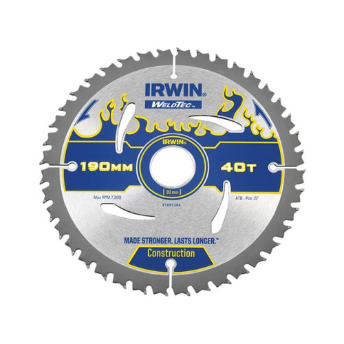 Weldtec Circular Saw Blade 190 x 30mm x 40T ATB