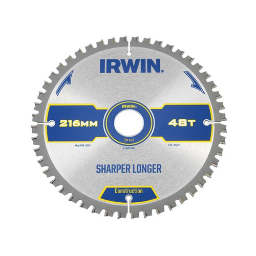 Construction Circular Saw Blade 216 x 30mm x 48T ATB/Neg M