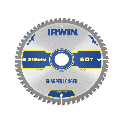 Construction Circular Saw Blade 216 x 30mm x 60T ATB/Neg M