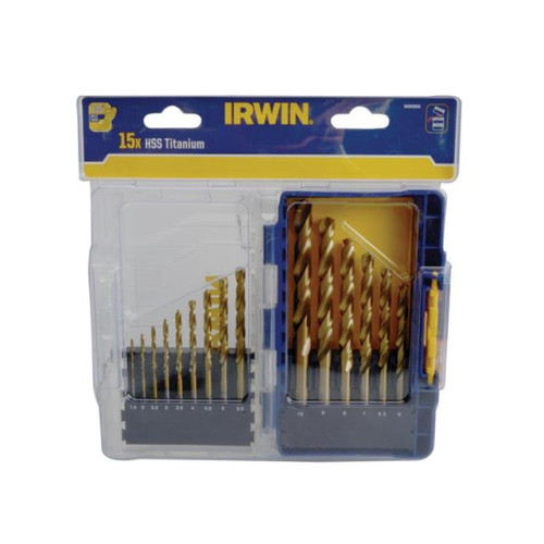 Irwin HSS Titanium Metal Drill Bit Set, 15 Piece