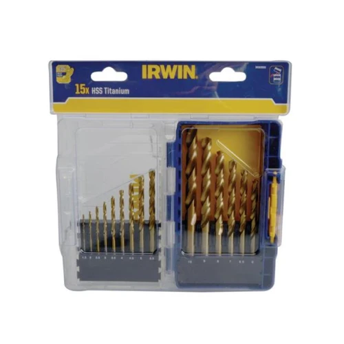 Irwin HSS Titanium Metal Drill Bit Set, 15 Piece