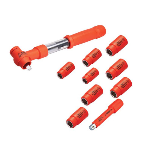 ITL Insulated 3/8in Drive Metric Torque Wrench Kit, 10 Piece