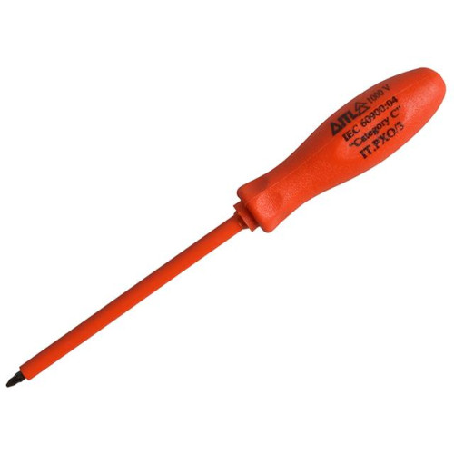 Insulated Tools Ltd Insulated Screwdriver Pozi No.0 x 75mm (3in)