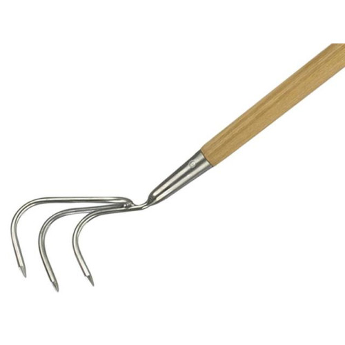 Kent & Stowe Stainless Steel Long Handled 3-Prong Cultivator, FSCÂ®