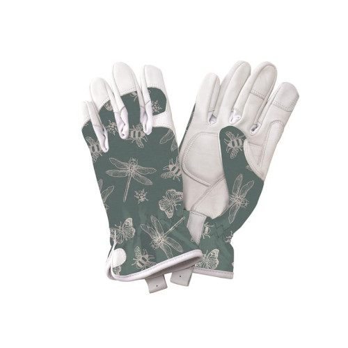 Kent & Stowe Teal Flutter Bugs Premium Leather Gloves - Ladies Small