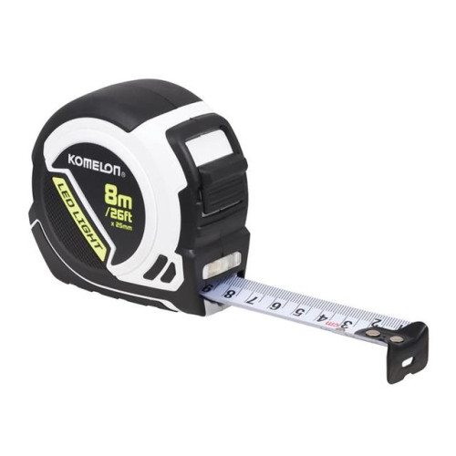 Komelon LED LIGHT Tape Measure 8m/26ft (Width 25mm)