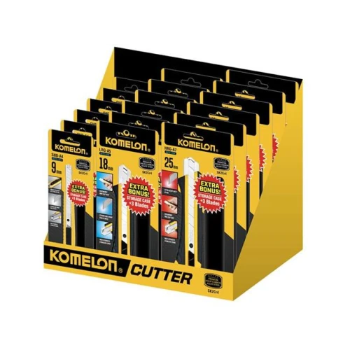 Komelon Snap-Off Knife CDU, 18 Piece