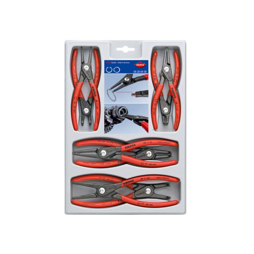 Knipex 00 20 04 Precision Circlip Plier Set, 8 Piece