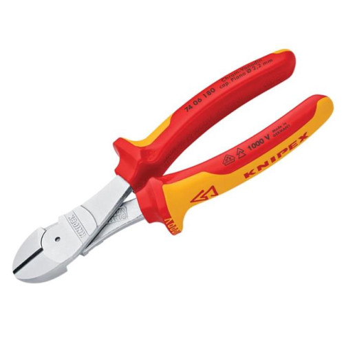 Knipex High Leverage Diagonal Cutting Pliers VDE Certified Grip 180mm